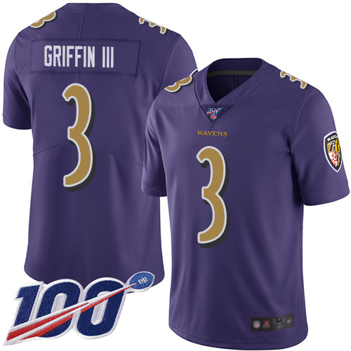 Baltimore Ravens Limited Purple Men Robert Griffin III Jersey NFL Football #3 100th Season Rush Vapor Untouchable->baltimore ravens->NFL Jersey